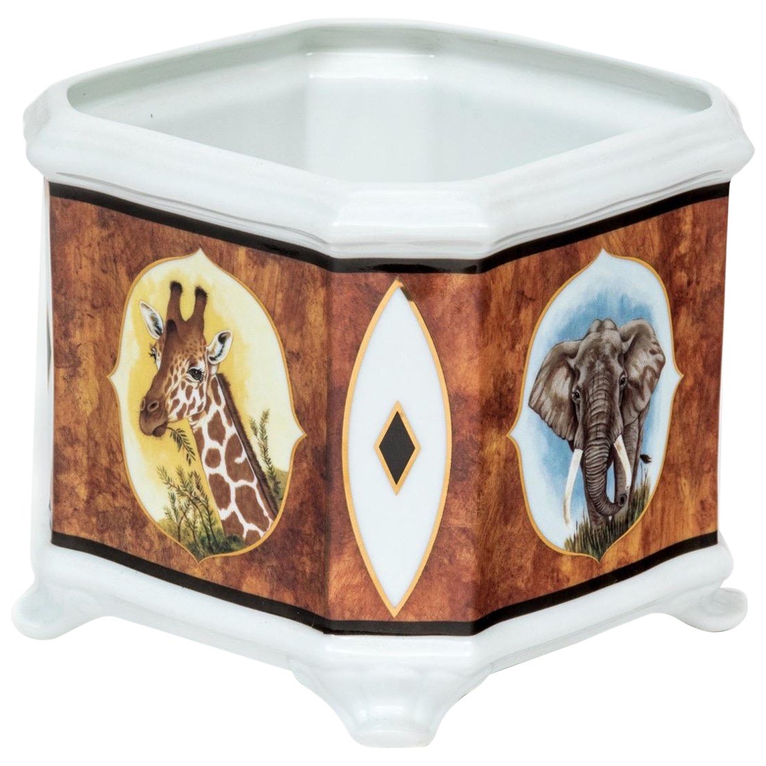 Lynn Chase African Portraits "CHASE" Ceramic Footed Planter
