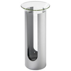 20th Century Enzo Mari Vase mod. Camicia in Glass and Aluminum '60s