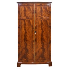 Mahogany bow fronted two door wardrobe