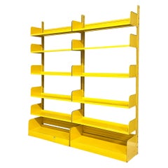 Librería modular italiana industrial moderna Yellow Congress de Lips Vago, años 70