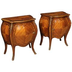 20th Century Inlaid Rosewood Bedside Tables Nightstands