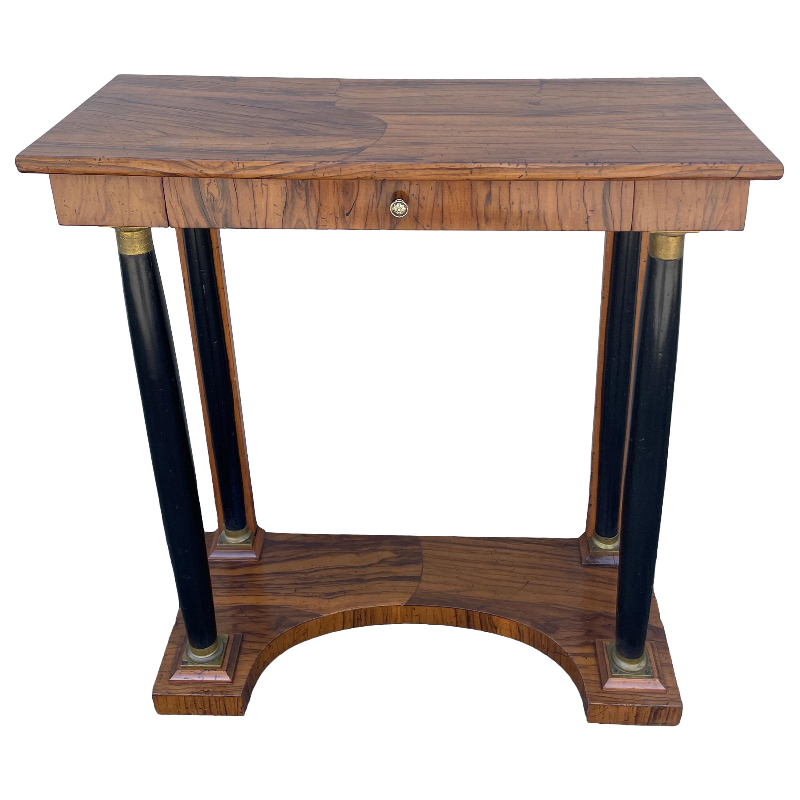 Neoclassical Olivewood Console Table