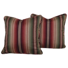 Custom Made Striped 20” Pillows, a Pair