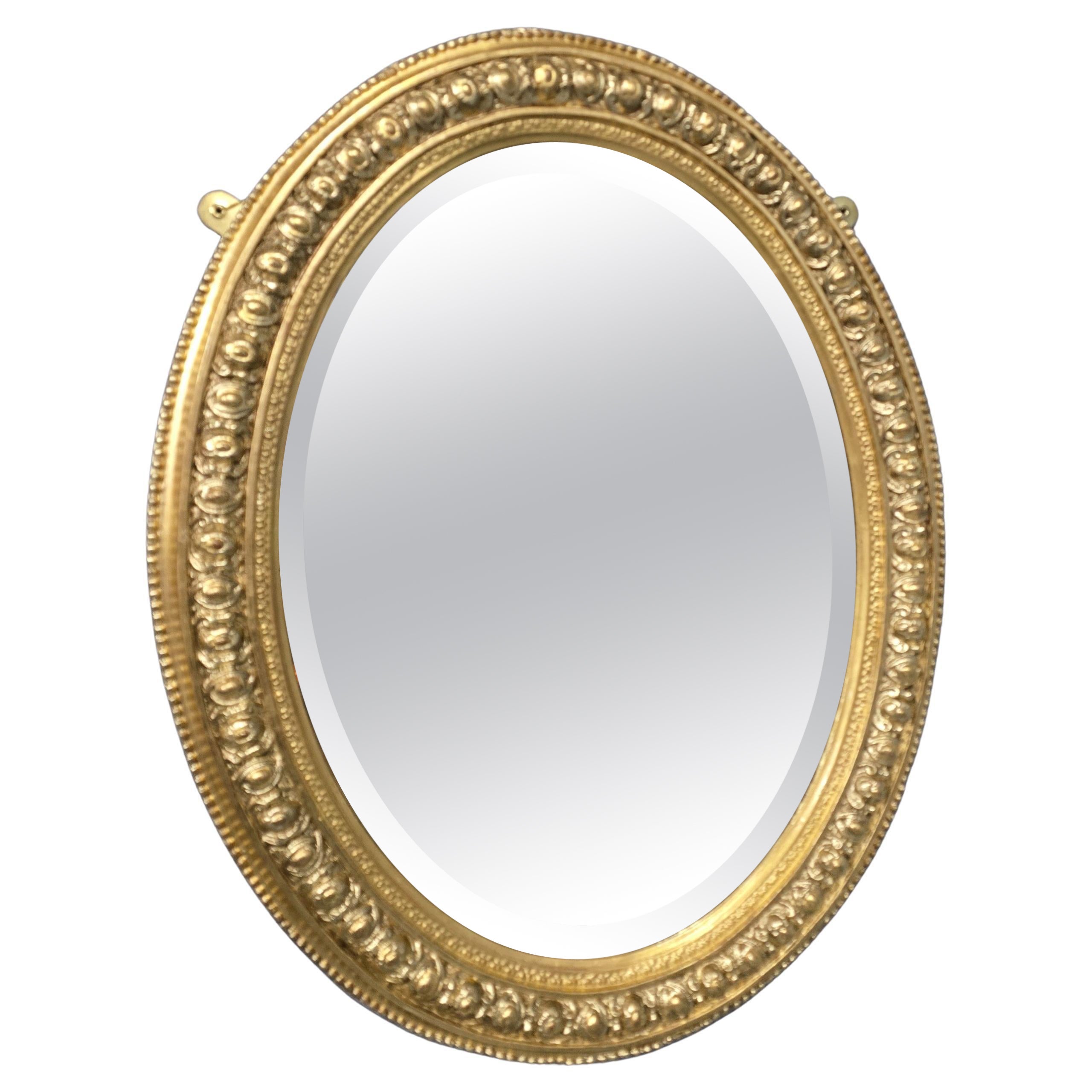 Fabulous Victorian Oval Gilt Mirror