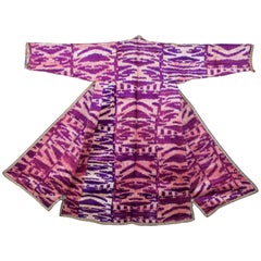 Late 19th Century Uzbek Silk Velvet Ikat Chapan / Coat