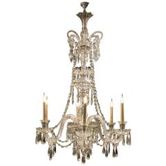 Outstanding Late 19th Six-Arm Glass Chandelier