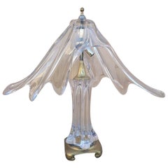 Lampada da tavolo francese d'epoca in cristallo a forma libera Cofrac Art Verrier
