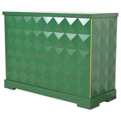 Barbara Barry para Baker Mueble Armario Lacado Verde Diamante, Reacabado