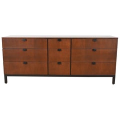 Milo Baughman for Directional Walnut Nine-Drawer Dresser, Newly Refinished