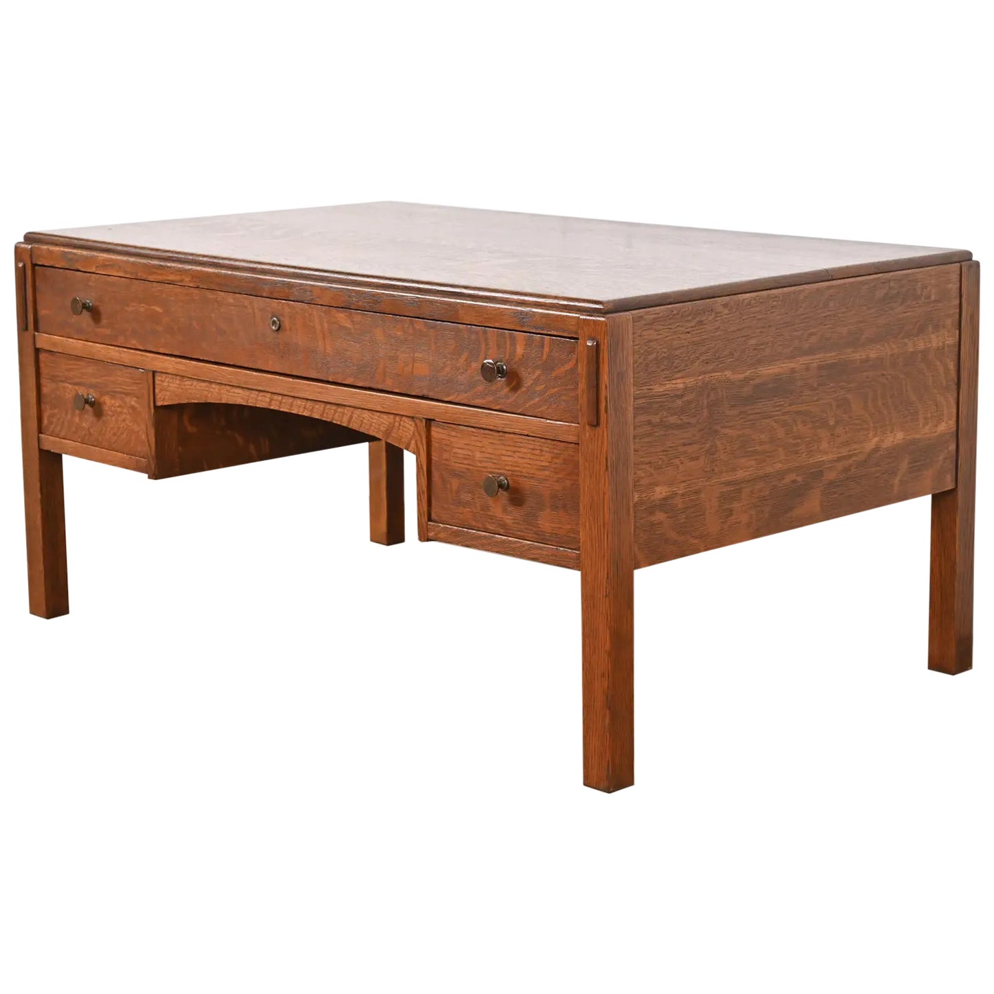 Limbert Antiker Missions-Couchtisch aus Eiche im Arts and Crafts-Stil, um 1900