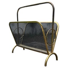 Magazine Rack in Brass Italy circa 1970