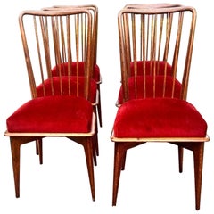 Set of 6 Italian style chairs circa 1950