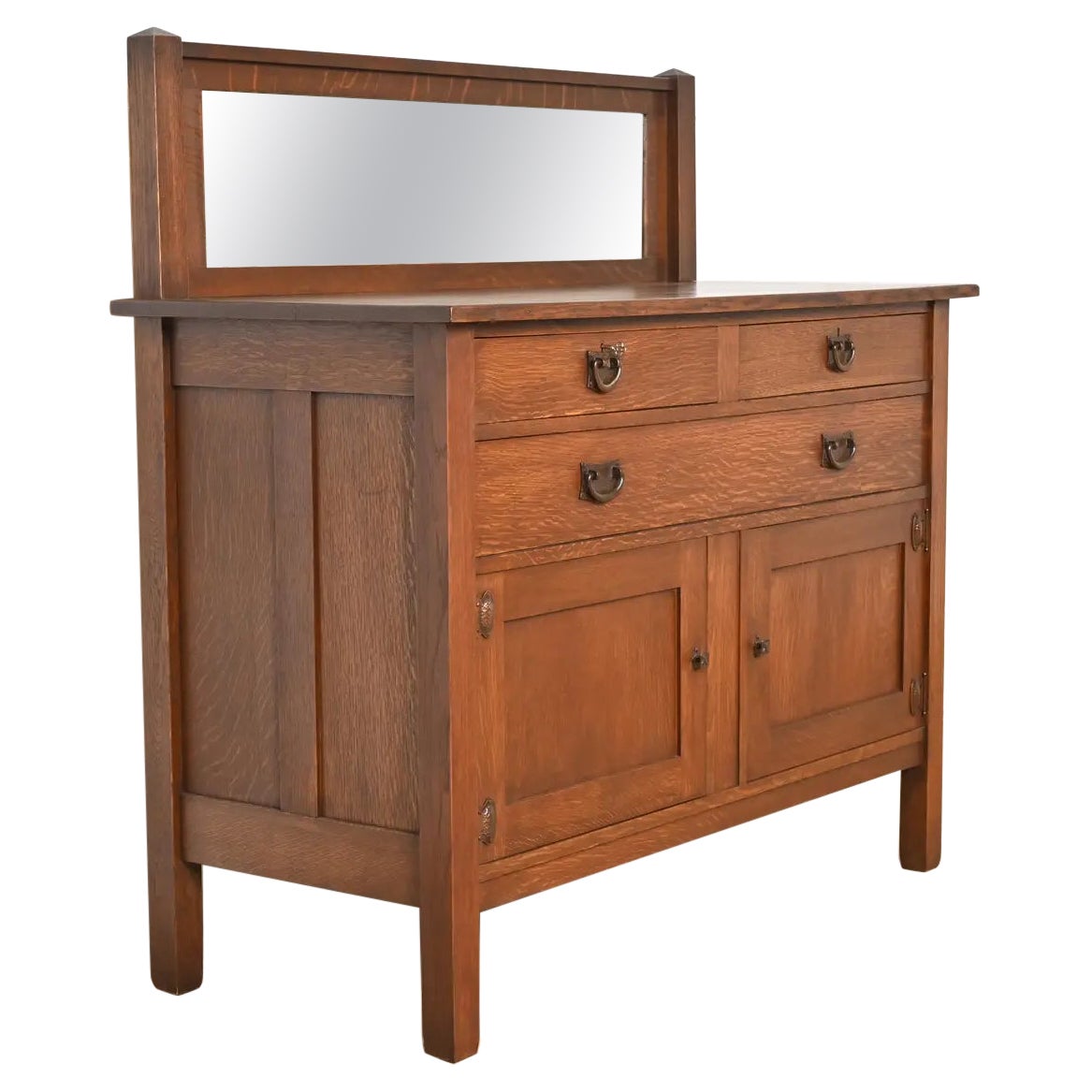 Stickley Brothers Antique Mission Oak Arts & Crafts Sideboard or Bar Cabinet
