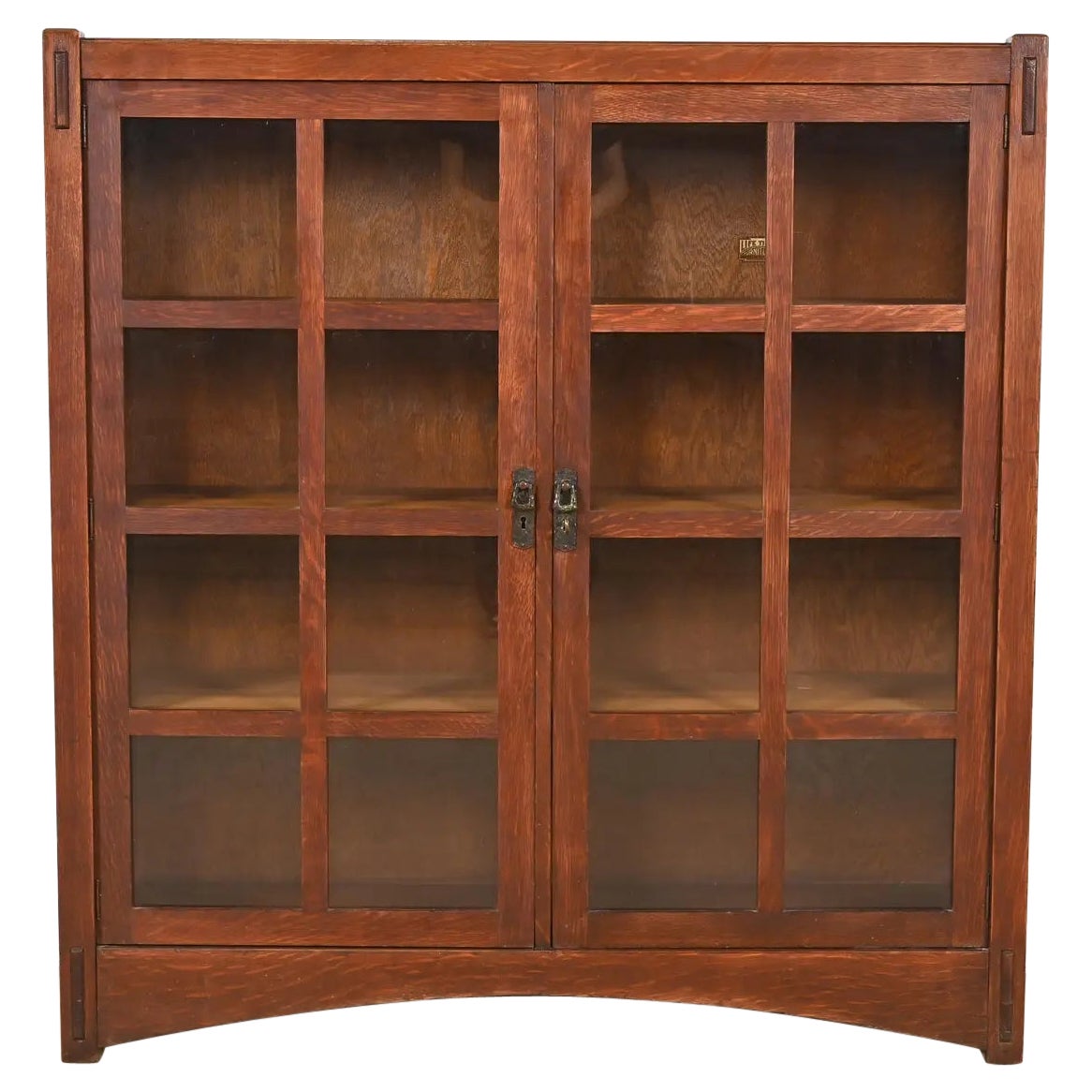 Lifetime Furniture Mission Oak Arts and Crafts Double Bookcase, Circa 1900