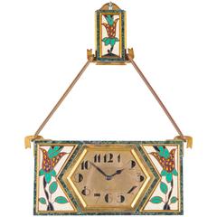 Vintage Very Unusual and Decorative Art Deco Wall Clock circa 1920, Signed Gubelin