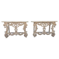 Stone Top Console Table Set of 2
