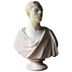 Antique Fine Early Victorian Marble Bust of a Gentleman by Timothy Butler RA, circa 1841