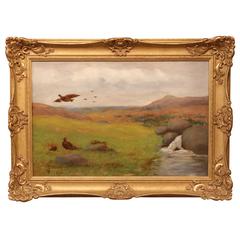 "Grouse on a Moor" Oil Painting by J.S 1915