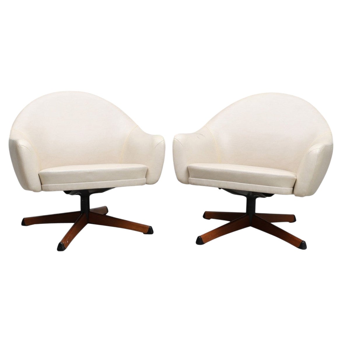 Pair of Danish Modern Swivel Pod Chairs