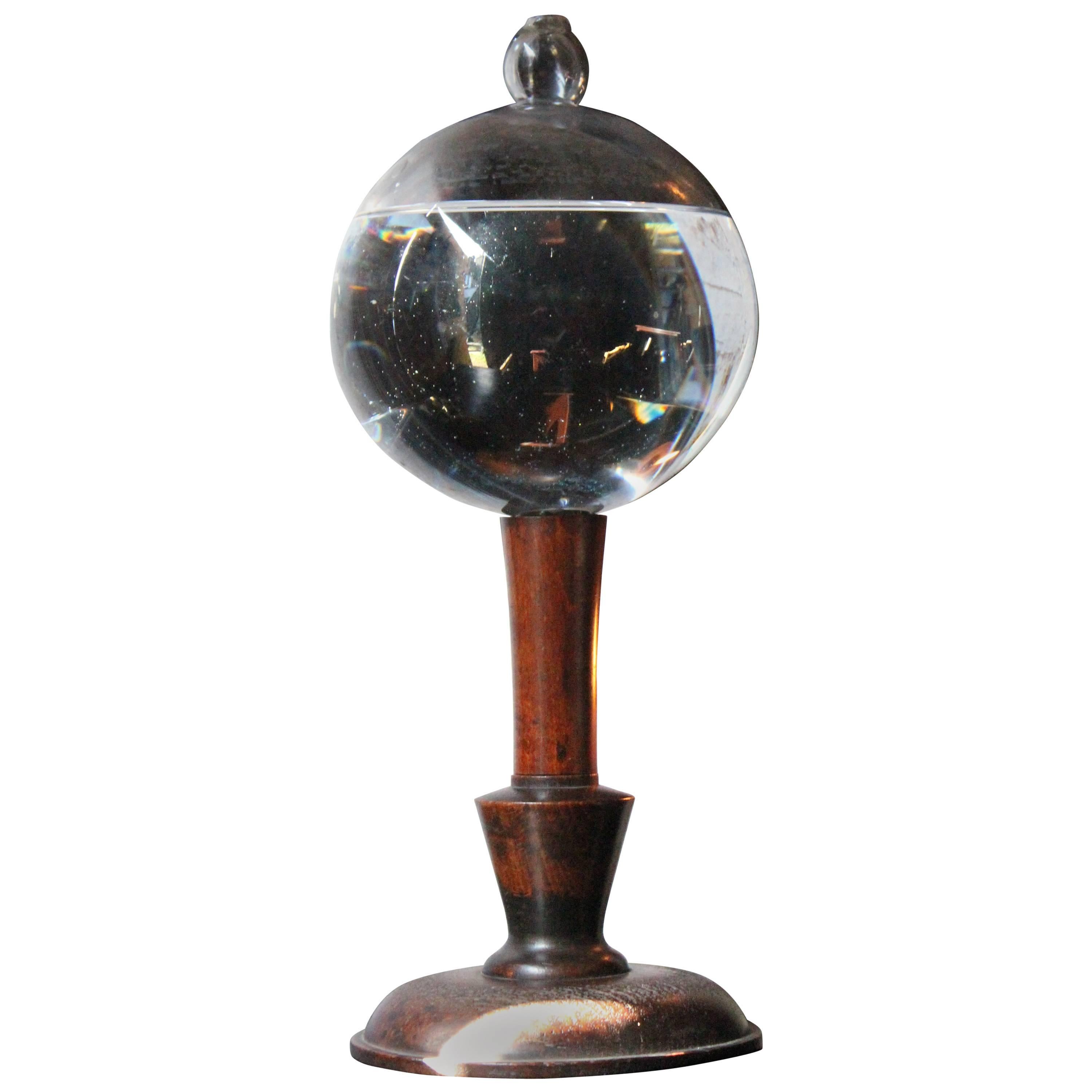 Early 19th Century Lace Makers Magnifying Flask or Flash Globe on Stand
