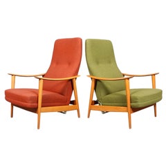 Paire de chaises longues inclinables à dossier haut Arnt Lande par Stokke