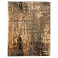 Modern Abstract 'Digital Age' Handmade Wool and Silk Rug by Doris Leslie Blau