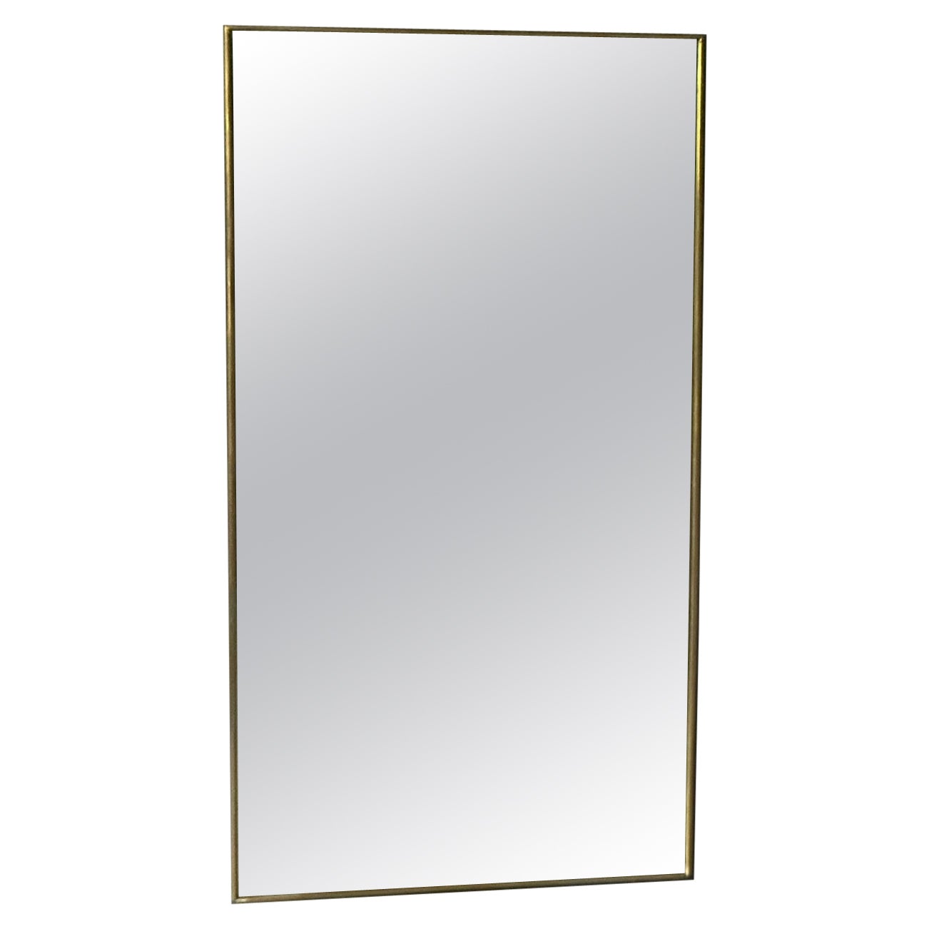 Vintage Rectangular Mirror from the 1950s with Brass Frame