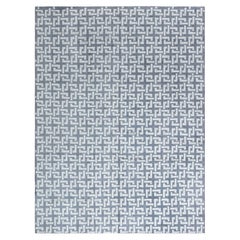 Tappeto geometrico contemporaneo modulare di grandi dimensioni in bianco e nero di Doris White Blau