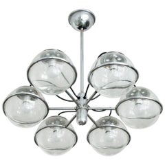 Italian Glass Ball Chandelier in the Style of Gino Sarfatti, circa 1950