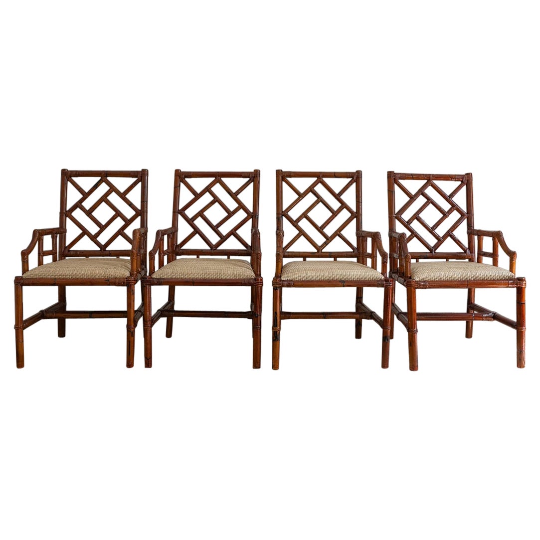 Set of 4 Bamboo Chairs, Pagoda Series By Vivai del Sud, Designer Colin Morrow
