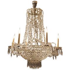 1920s Italian Six-Arm Glass Chandelier