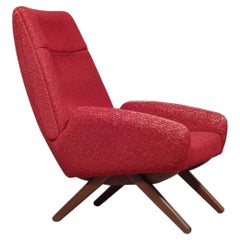 Sedia da salotto highback moderna danese con base a forbice