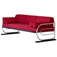 Tubular Steel Couch or Daybed in Art Déco, Streamline Style, circa 1930