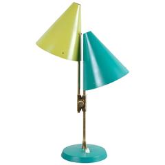 Svend Aage Holm Sørensen Table Lamp in Brass and Aluminium 11