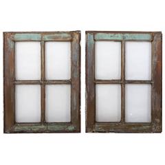 Pair of Copper Framed Windows from Montauk, N.Y.