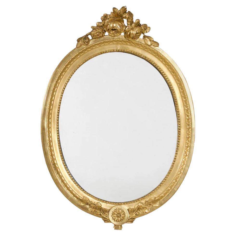 Round Swedish mirror, 19th Century.