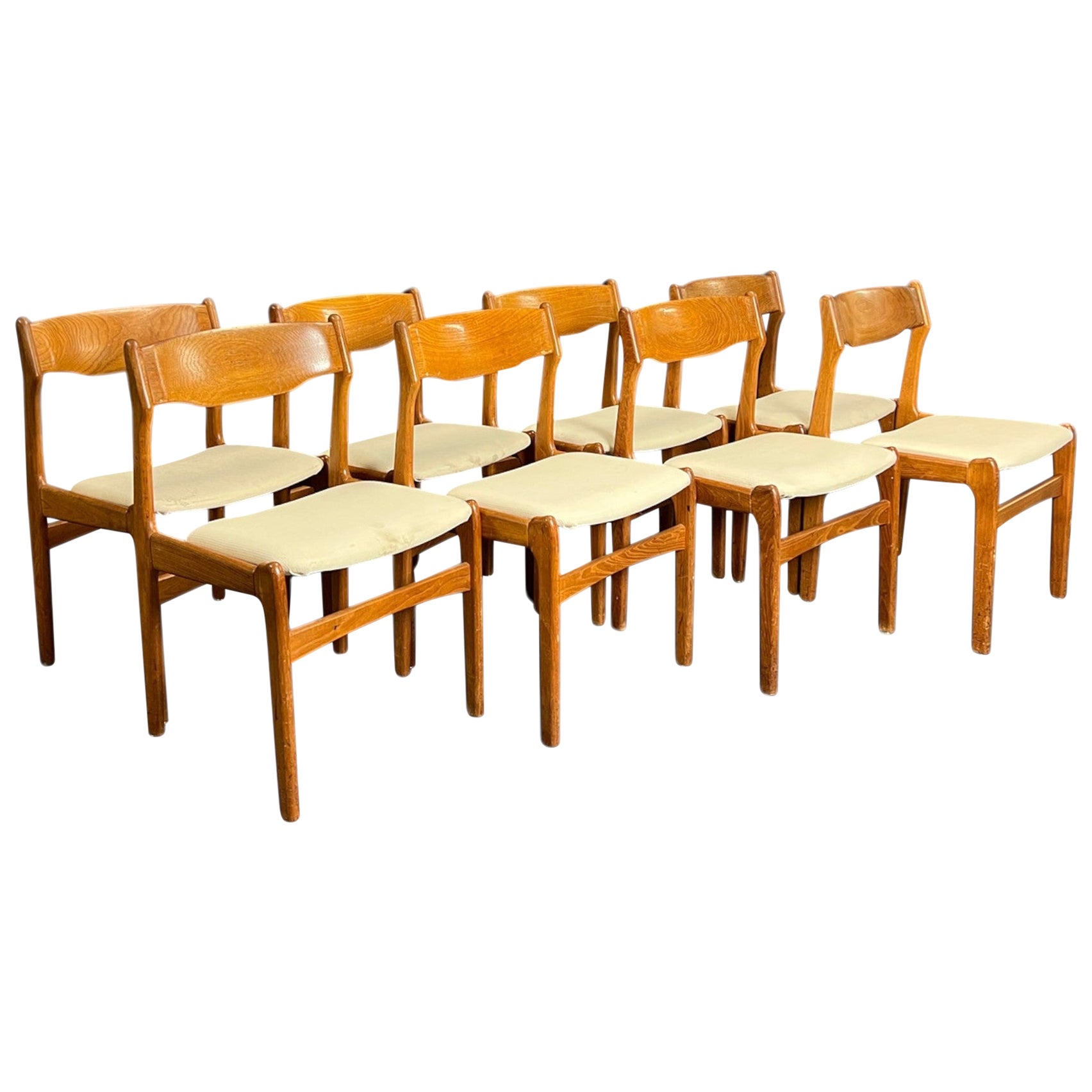 Set di otto sedie da pranzo Erik Buch in teak
