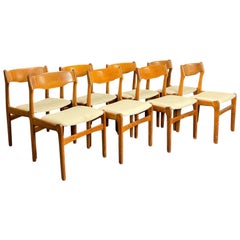 Set of Eight Erik Buch Dining Chairs in Teak