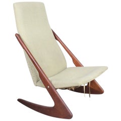 Rare Mogens Kold "Boomerang" Rocking Chair in Teak #2