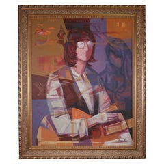 Torres Rojas John Lennon, Porträt, signiert Acryl auf Leinwand, um 1992