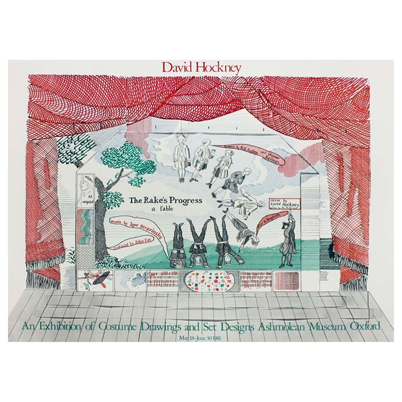 1981 David Hockney - The Rake's Progress - Ashmolean Museum Original Poster