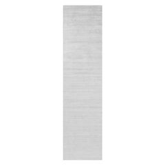 Rug & Kilim’s Oversized Textural Rug In Solid White, Gray and Cream Striae