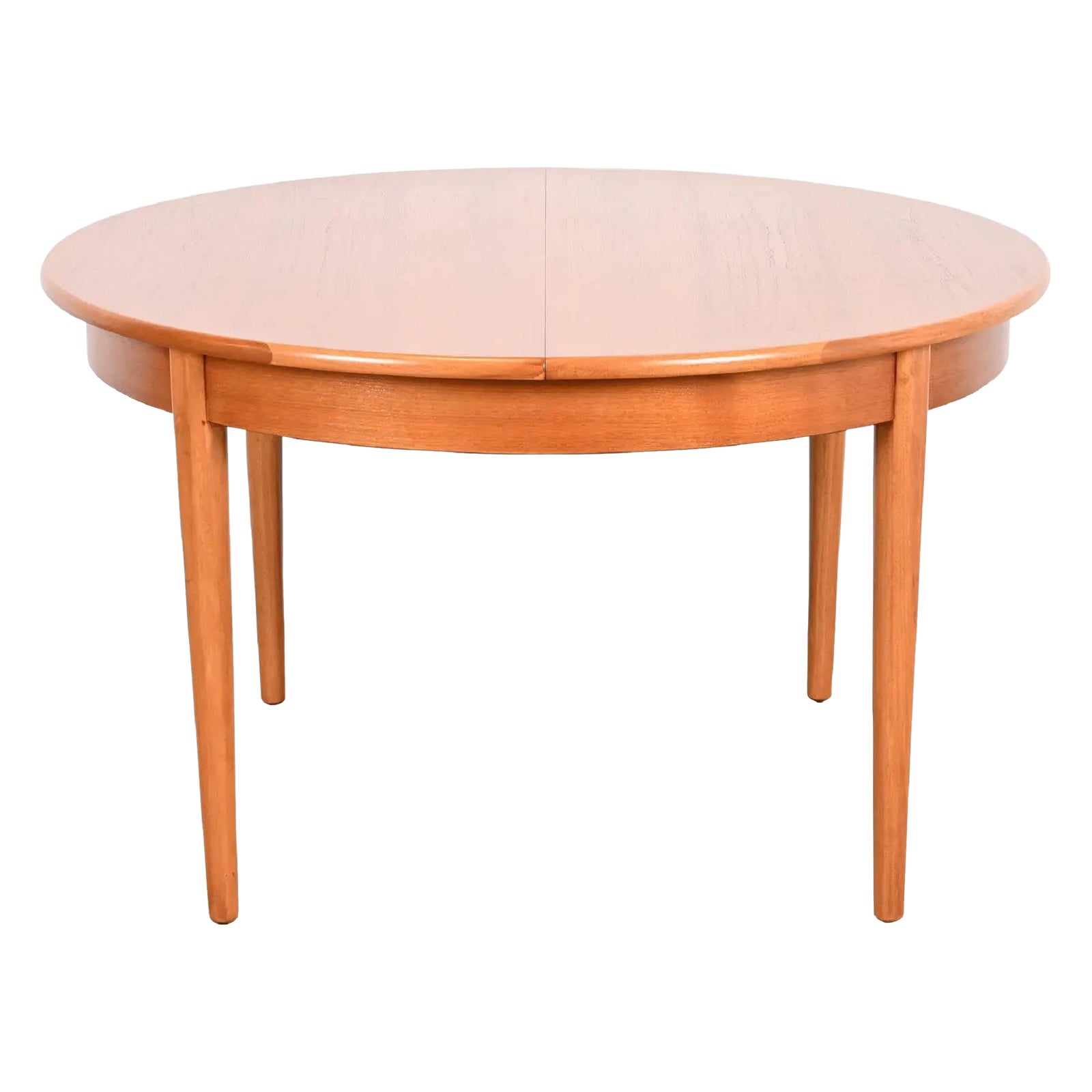 Danish Modern Teak Round Dining Table, Newly Refinished
