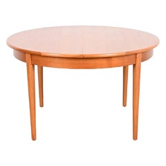 Danish Modern Teak Round Dining Table, Newly Refinished