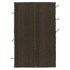 Rug & Kilim’s Contemporary Kilim in Brown with Green Accents