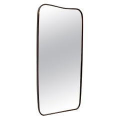 Italian mid-century modern shaped wall mirror in wood, 1940s