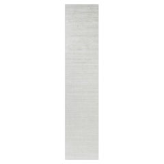 Rug & Kilim’s Oversized Textural Rug In Solid White, Gray and Cream Striae