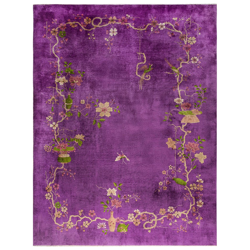 Alfombra Art Decó china 2,8 m x 3,8 m en venta