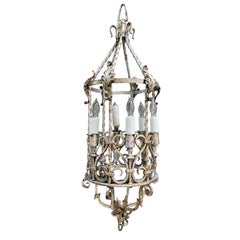 Wrought Iron Gilt Silver Chandelier, Circa 1880