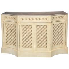 Hollywood Regency Designer Marble-Top Painted Checkerboard Sideboard 4